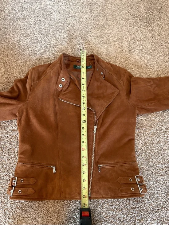 Lauren Ralph Lauren Brown Suede Moto Jacket - Picture 5 of 5